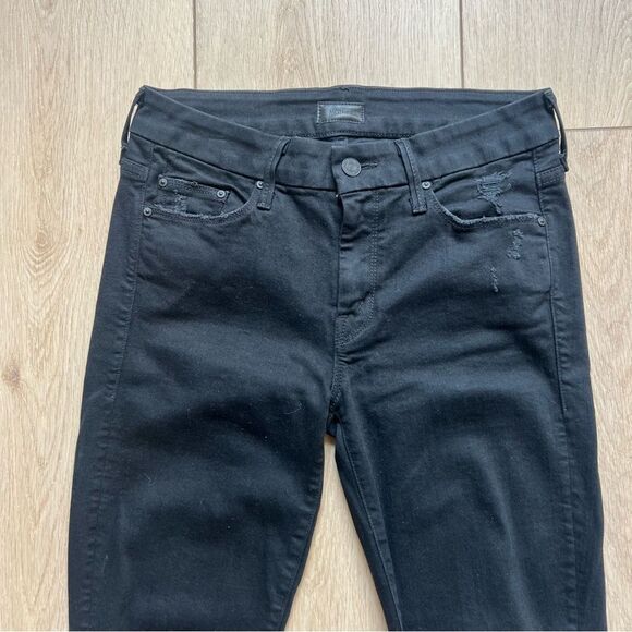 Mother Jeans The Looker Ankle Fray Guilty as Sin Black Color Size 27 - Picture 6 of 15